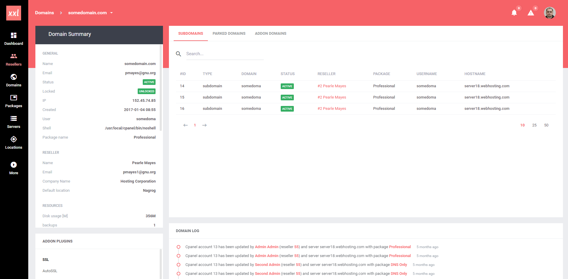 Antares cPanel Dispatcher - Domain Summary Antares cPanel Dispatcher - Domain Summary