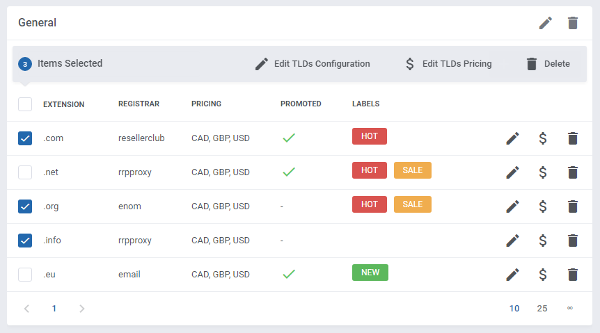 Mass Actions - ModulesGarden Domain Orders Extended For WHMCS 3.0 Mass Actions - ModulesGarden Domain Orders Extended For WHMCS 3.0
