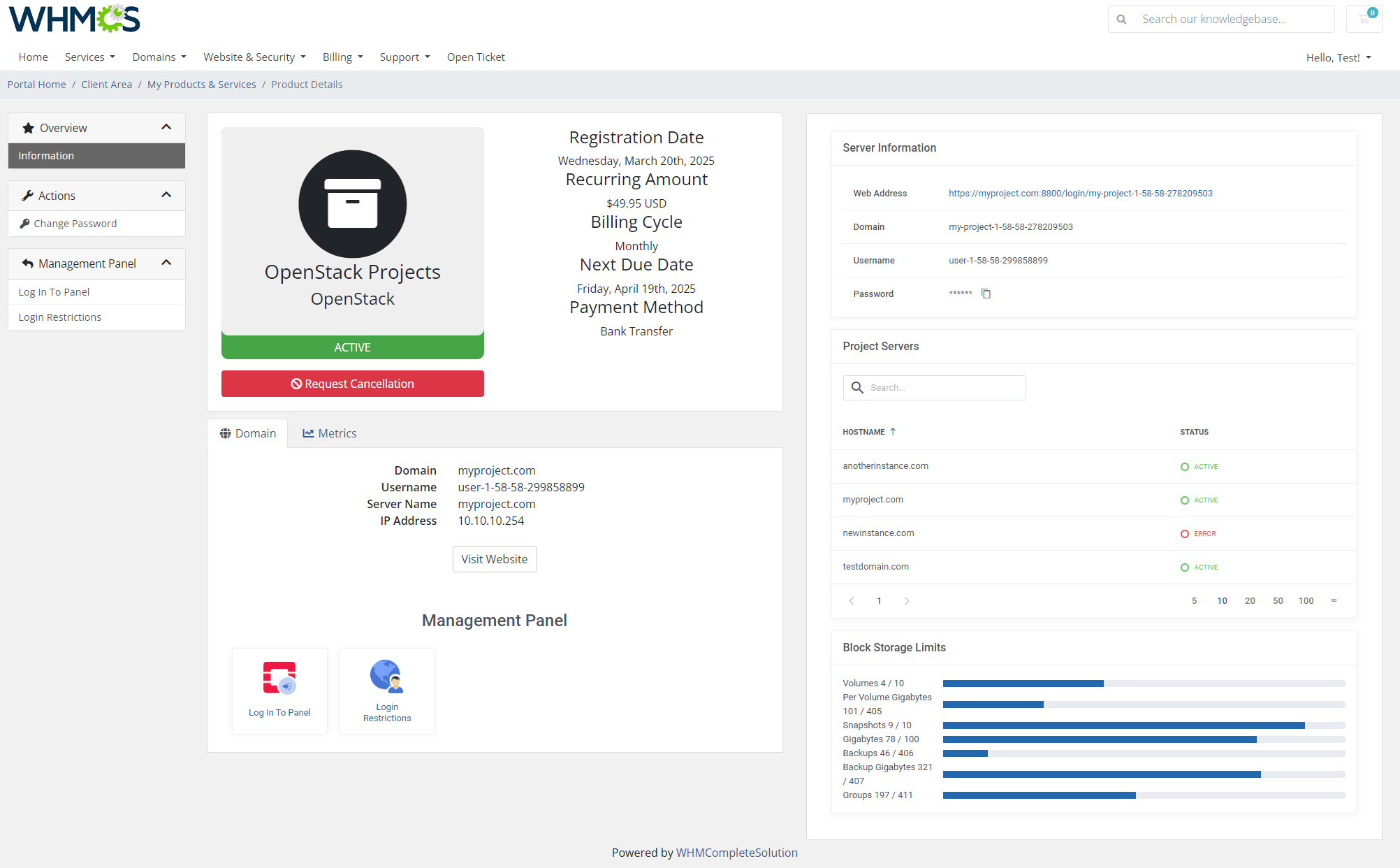 OpenStack Projects For WHMCS by ModulesGarden