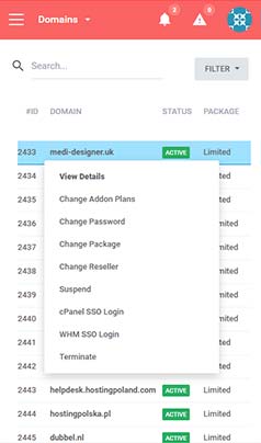 Antares - cPanel Dispatcher - Mobile