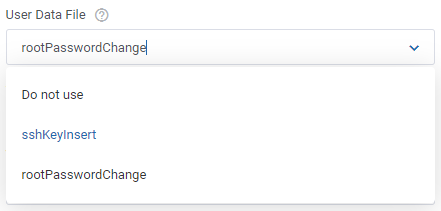 Amazon EC2 For WHMCS: User Data File dropdown in the product settings listing Do not use, sshKeyInsert and