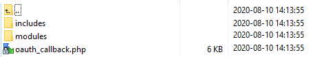 Client Area Designer For WHMCS: extracted package contents with the includes and modules folders and oauth_callback.php