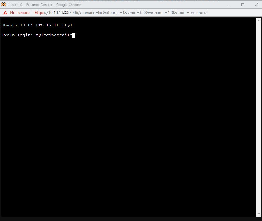 Proxmox VE Cloud VPS For WHMCS: Xterm.js console in a browser window showing the Ubuntu login prompt of an LXC container