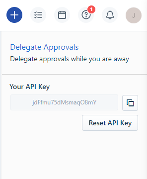 Freshservice For WHMCS: Freshservice profile settings page showing the API key field with copy and reset buttons