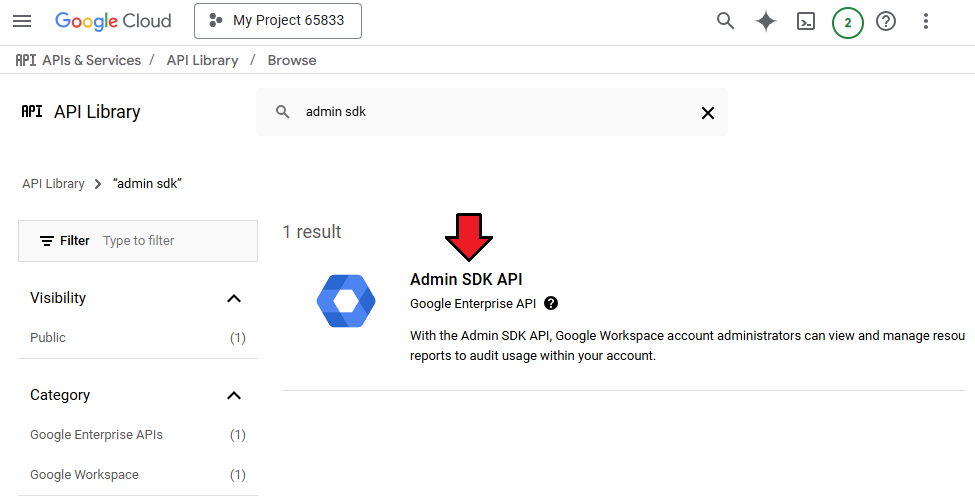 Google Workspace For WHMCS: Google Cloud API Library search results for admin sdk with the Admin SDK API result