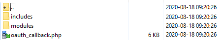 Google Workspace For WHMCS: extracted package files with the includes and modules folders and oauth_callback.php