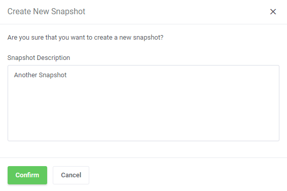 Hetzner Cloud Servers For WHMCS: Create New Snapshot dialog with the Snapshot Description field
