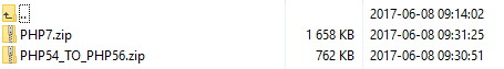 Hosting Renewals 2.X For WHMCS: downloaded archive folder with PHP7.zip and PHP54_TO_PHP56.zip packages