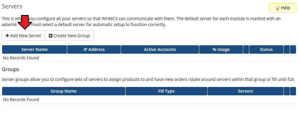 IBM Cloud Virtual Servers For WHMCS: WHMCS Servers page with the Add New Server button