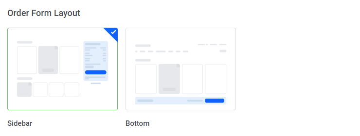 Lagom One Step Order Form For WHMCS 1.2.X: Order Form Layout options Sidebar and Bottom in the Templates section