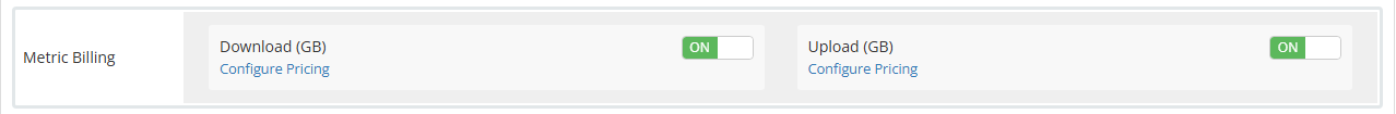 MikroTik WireGuard VPN For WHMCS: product details with Metric Statistics for Download and Upload and peer fields