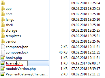 Payment Gateway Charges For WHMCS: renaming licenseRENAME.php to license.php in the module addons folder in a file