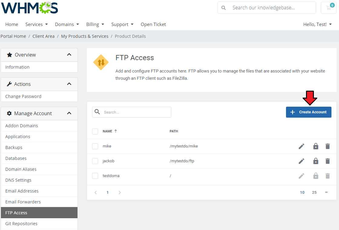 Plesk Extended For WHMCS: Email Forwarders list with two items selected and an arrow pointing to the Delete mass action