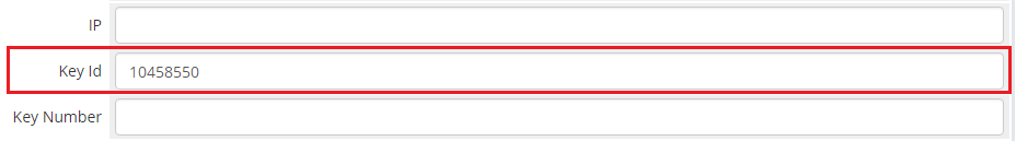 Plesk Key Administrator For WHMCS: admin product page with the Key Id custom field filled in for an imported license