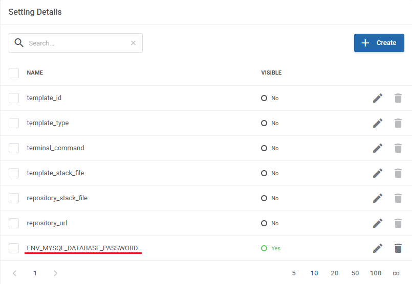 Portainer Docker Containers For WHMCS: stack application settings with the ENV_MYSQL_DATABASE_PASSWORD variable
