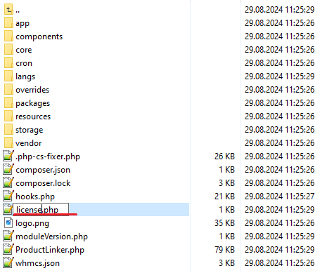 Product Linker For WHMCS: the ProductLinker module files with license.php being renamed from licenseRENAME.php