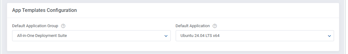 Proxmox VE VPS And Cloud For WHMCS: App Templates Configuration with default application group and default application