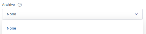 Proxmox VE VPS And Cloud For WHMCS: Archive drop-down list in the product with only the None option available