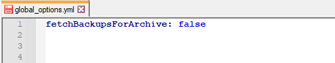 Proxmox VE VPS And Cloud For WHMCS: global_options.yml file in a text editor with fetchBackupsForArchive set to false