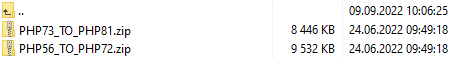 Recurring Contract Billing 1.5.X For WHMCS: downloaded archive with two packages for different PHP versions