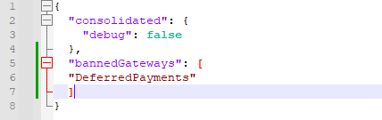 Resellers Center For WHMCS: a configuration file with debug false and Deferred Payments in bannedGateways
