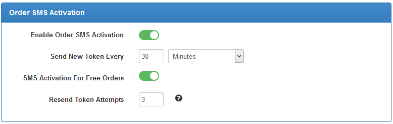 SMS Center 2.X For WHMCS: Order SMS Activation section with token interval, free orders switch and resend attempts