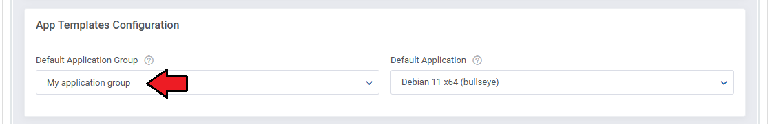 Vultr VPS For WHMCS: product App Templates Configuration with a custom application group selected