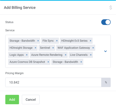 Percentage Billing Margins - Microsoft Azure Billing For WHMCS by ModulesGarden