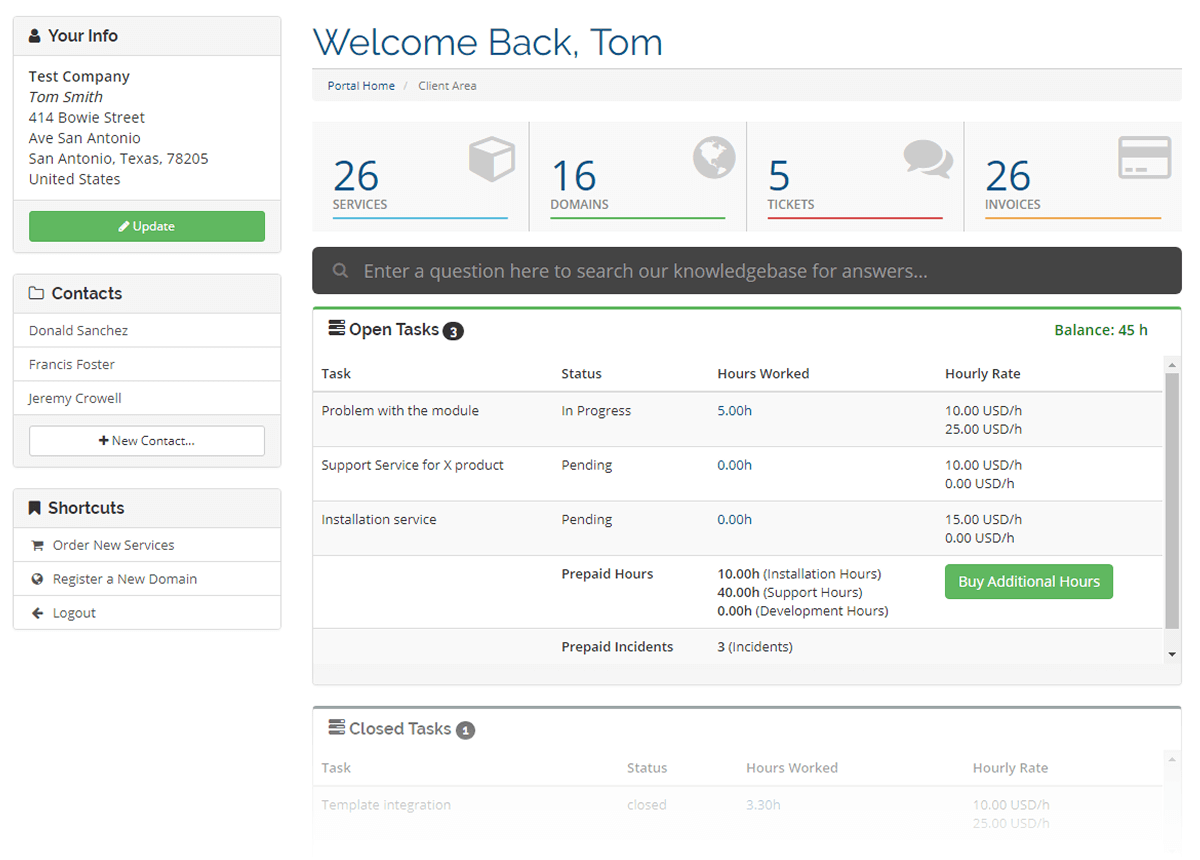 Time & Task Manager For WHMCS 1: Accounting - WHMCS Module Bundle