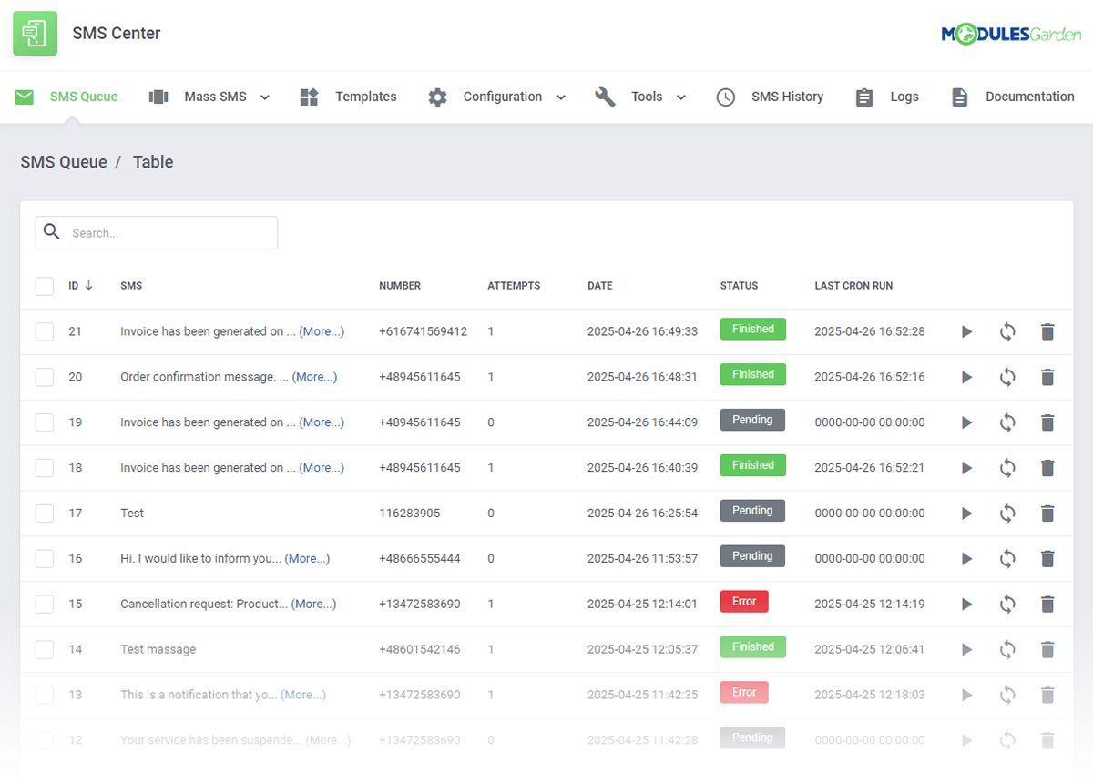 SMS Center For WHMCS 1: Commerce - WHMCS Module Bundle