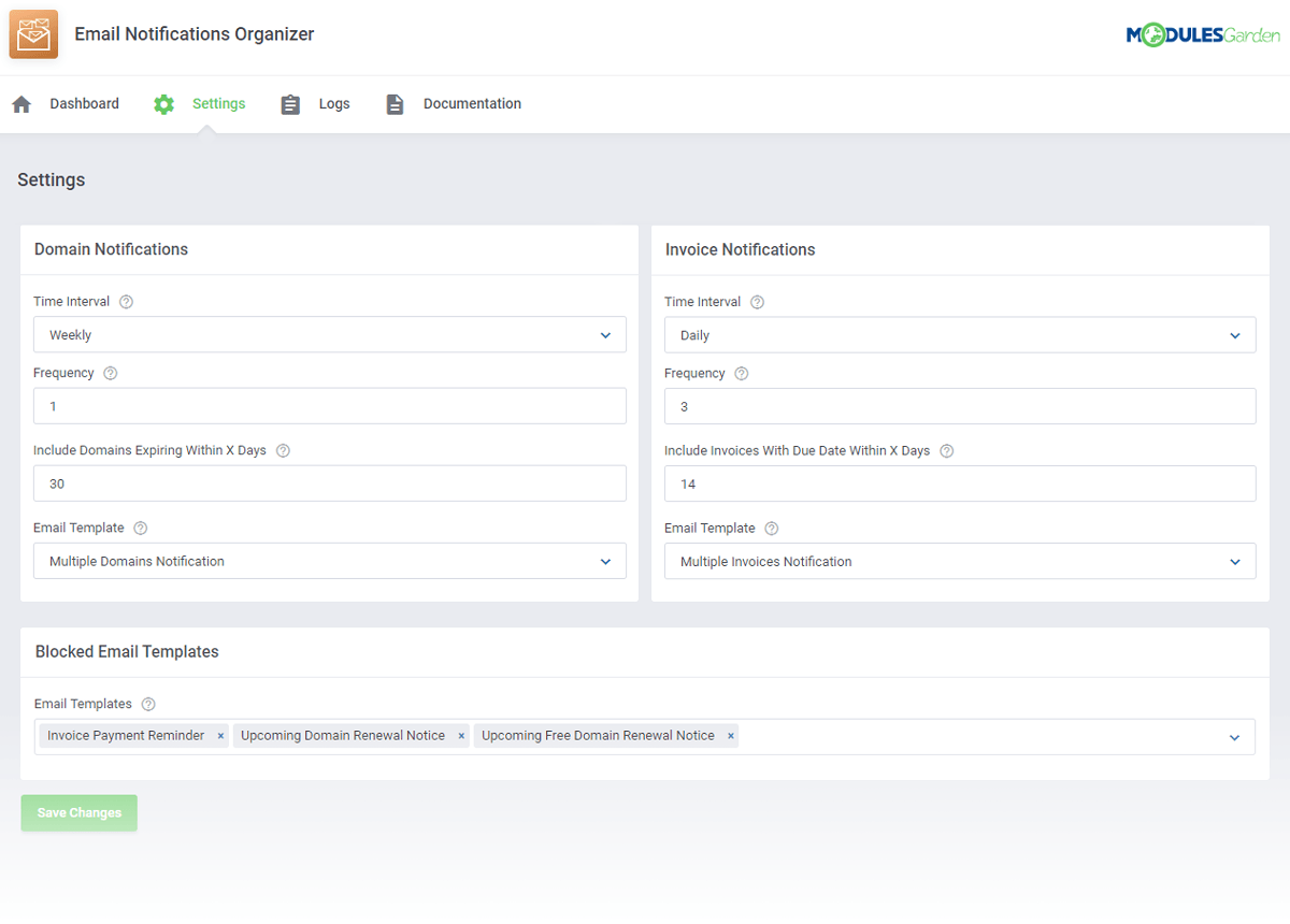 Email Notifications Organizer For WHMCS 1: Customer Experience - WHMCS Module Bundle