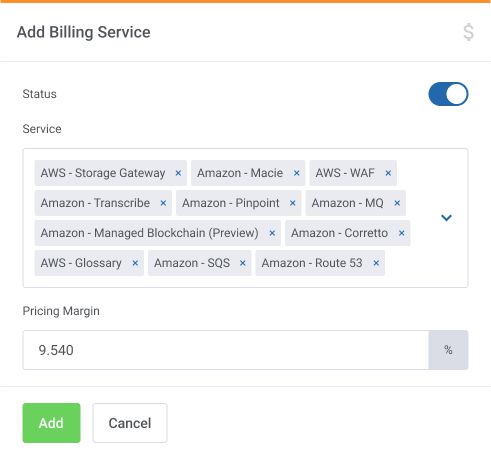 Percentage Billing Margins - AWS Billing For WHMCS by ModulesGarden