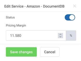 Pricing Margin For Amazon - DocumentDB - AWS Billing For WHMCS by ModulesGarden