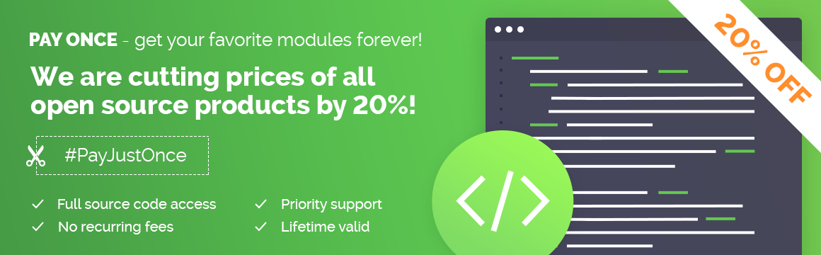 20% Discount on Open Source Products by ModulesGarden