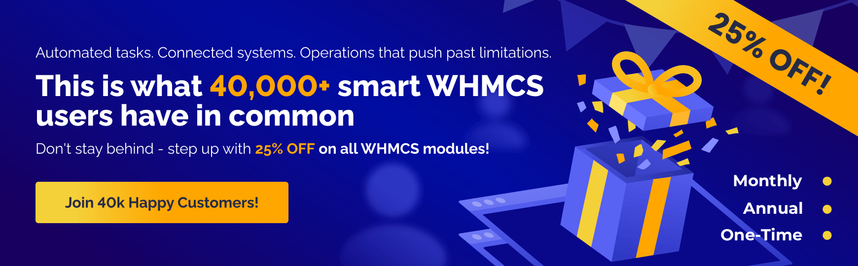 40k Customers Promotion at ModulesGarden - 25% OFF WHMCS Modules