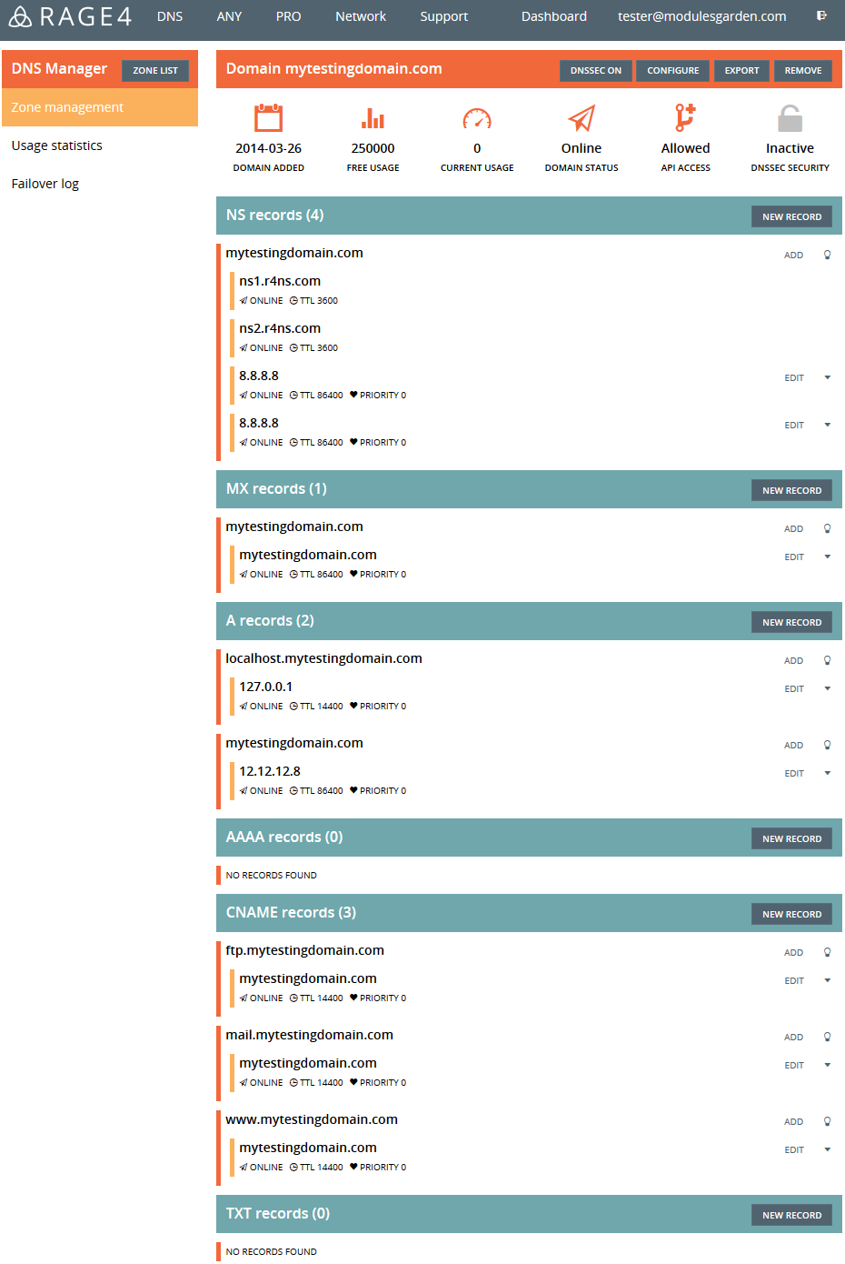 Rage4 For cPanel: Screen 5