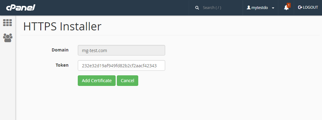 Servertastic SSL For cPanel: Extension Screenshot 2