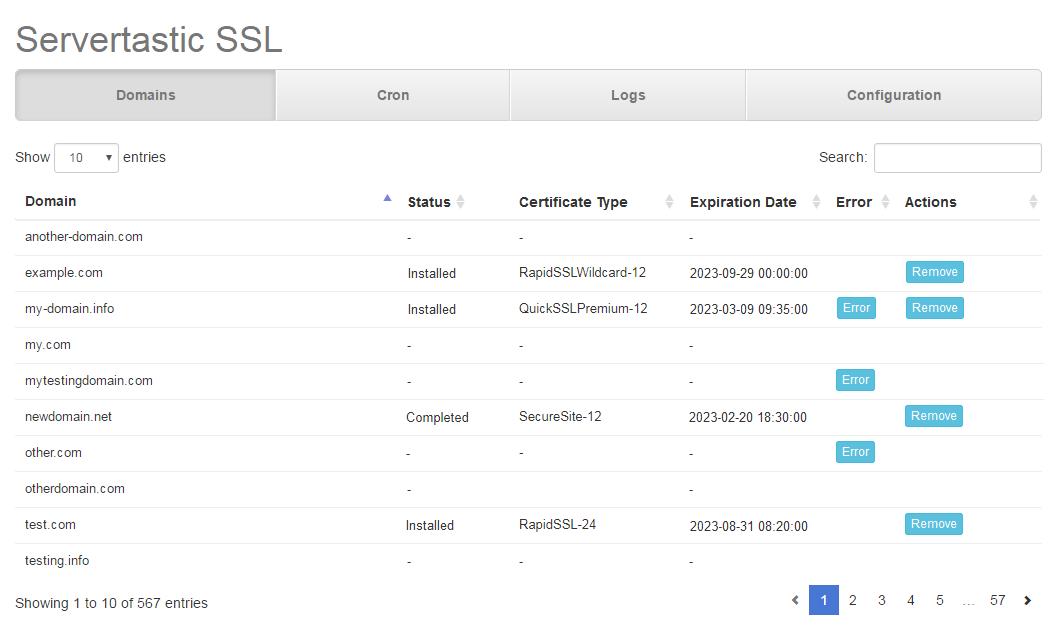 Servertastic SSL For cPanel: Extension Screenshot 5