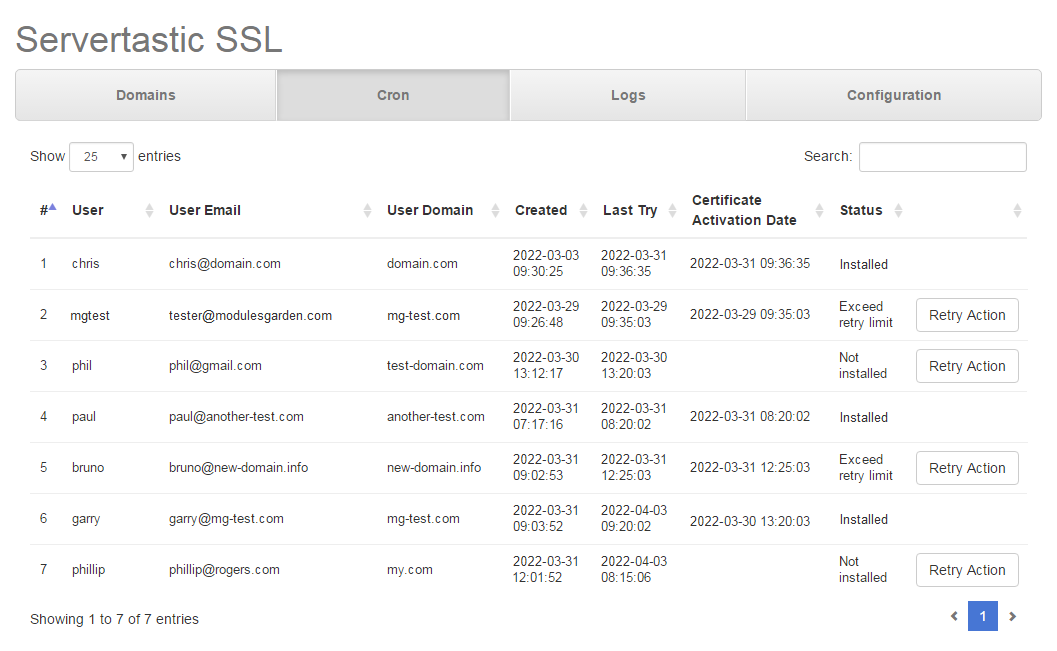Servertastic SSL For cPanel: Extension Screenshot 6