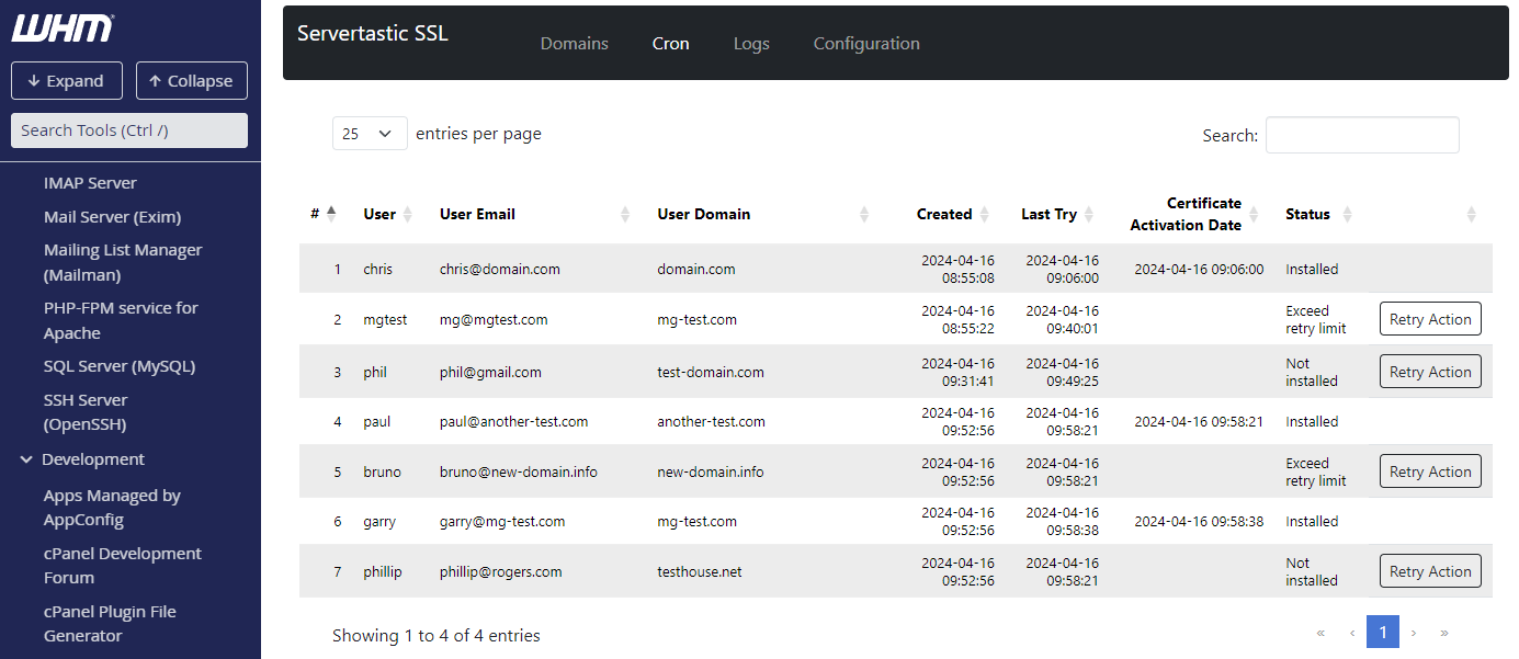 Servertastic SSL For cPanel: Extension Screenshot 6