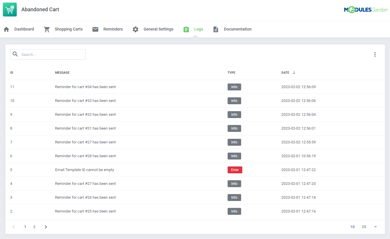 Abandoned Cart For WHMCS: Module Screenshot 7
