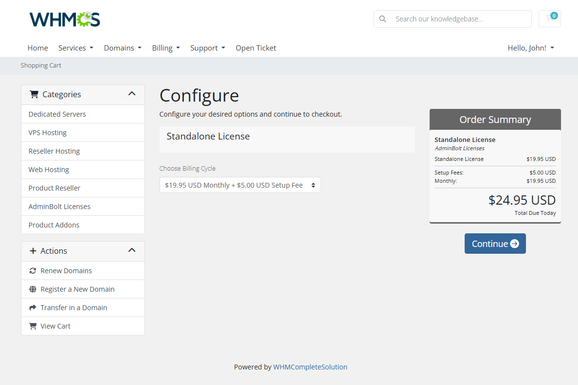 AdminBolt Licenses For WHMCS: Module Screenshot 2