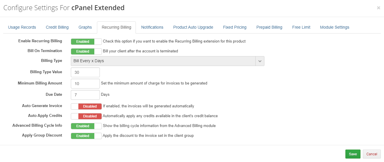 Advanced Billing For WHMCS: Module Screenshot 15