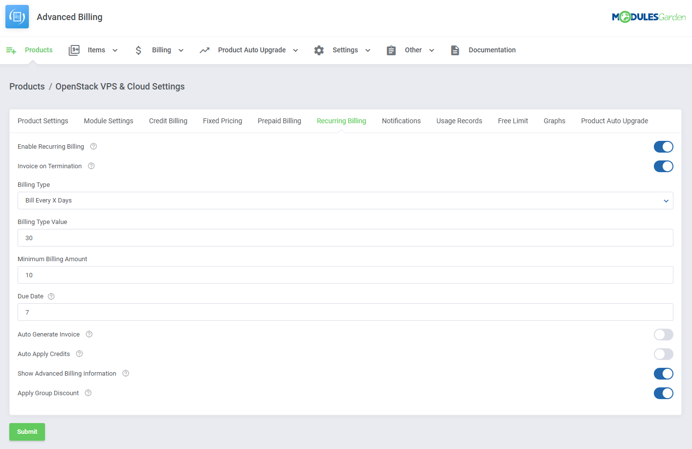 Advanced Billing For WHMCS: Module Screenshot 18