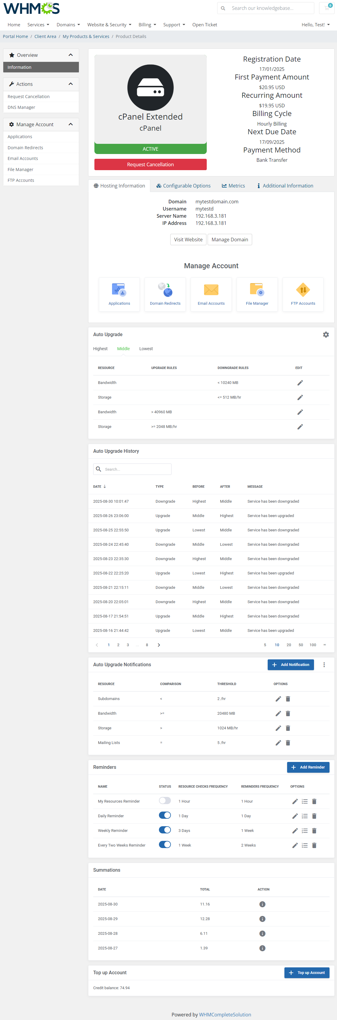 Advanced Billing For WHMCS: Module Screenshot 2