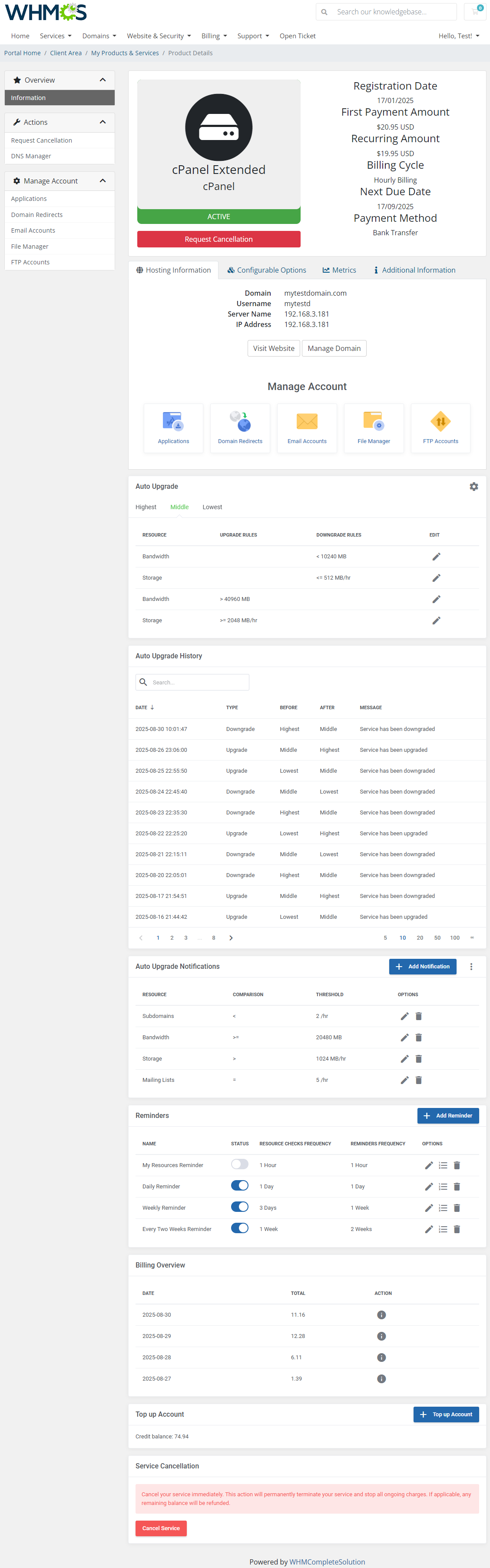 Advanced Billing For WHMCS: Module Screenshot 2