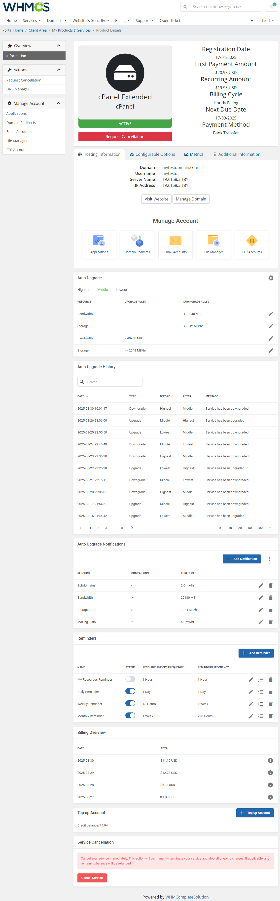 Advanced Billing For WHMCS: Module Screenshot 2