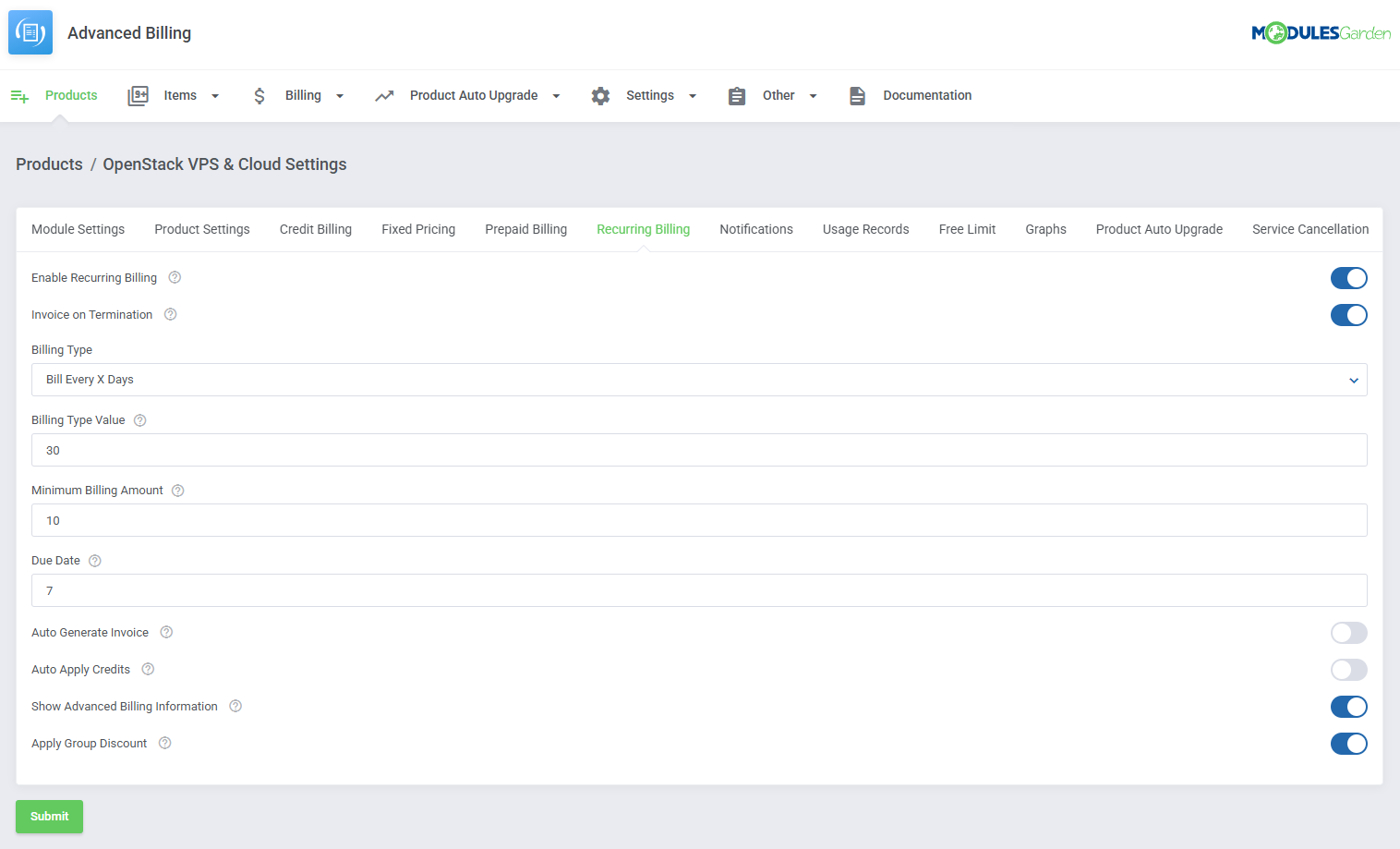 Advanced Billing For WHMCS: Module Screenshot 20
