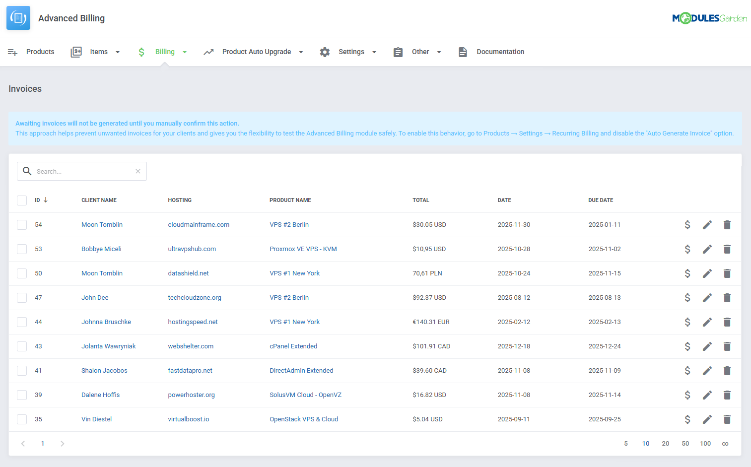 Advanced Billing For WHMCS: Module Screenshot 33