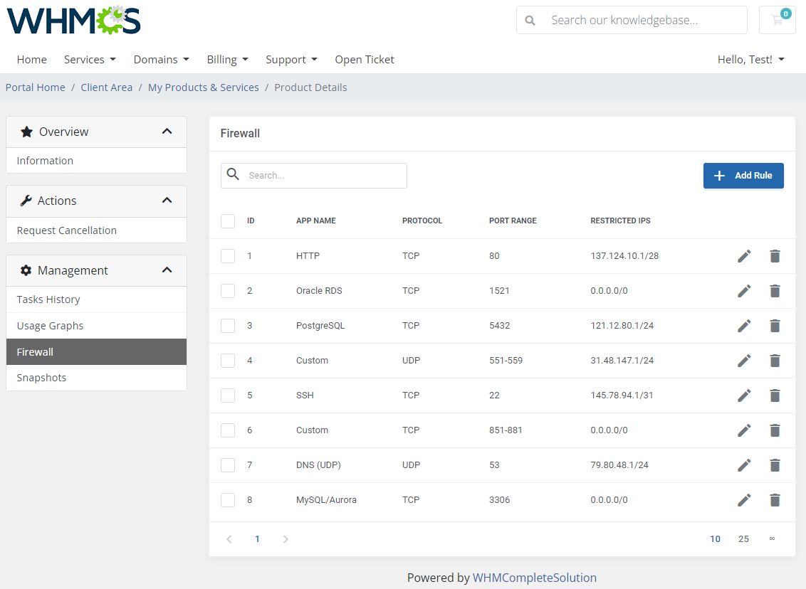 Amazon Lightsail For WHMCS: Module Screenshot 5
